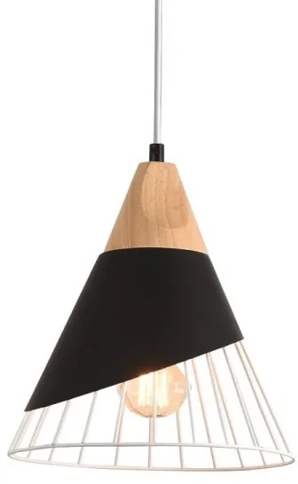 Lámpa zsinóron IRIS 1xE27/40W/230V Fekete