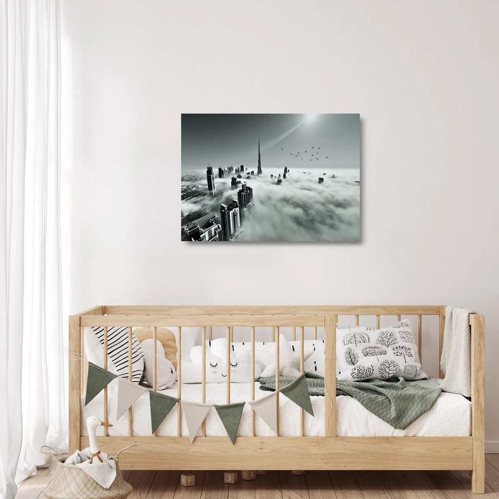 Kép - Felhőkarcolók Dubaiban (üvegen) (70x50 cm)