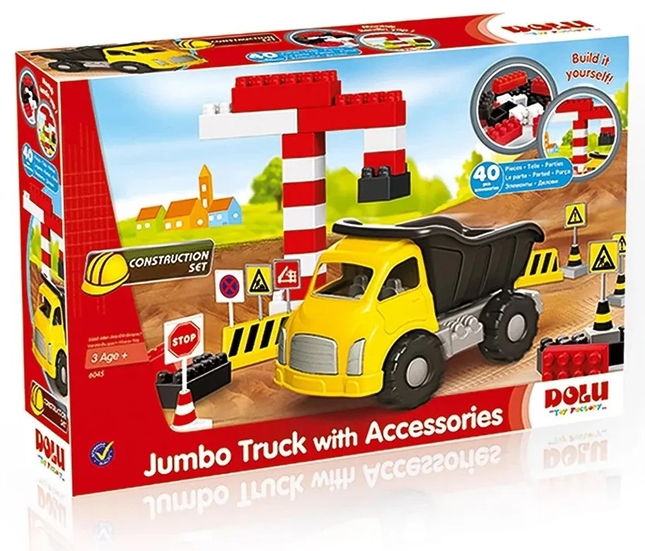 Mine Truck + 40 kocka és útjelző táblák
