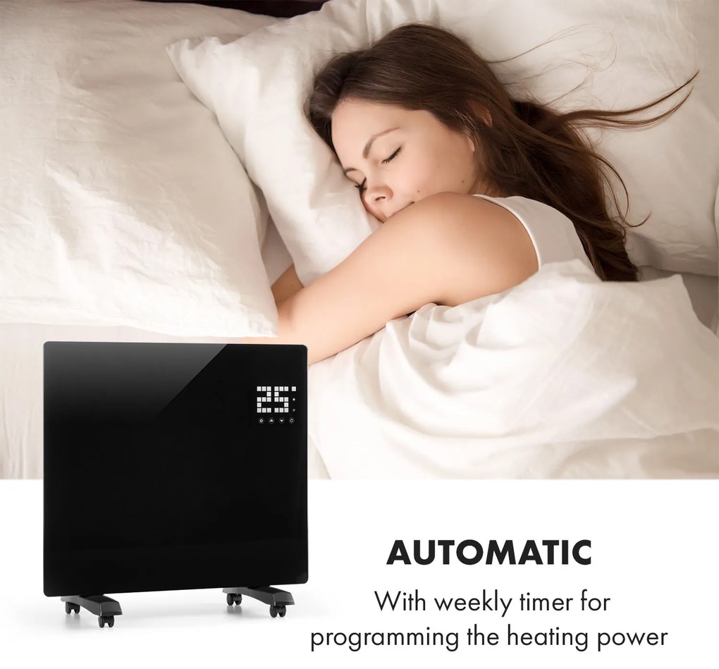 Klarstein Bornholm Single Smart, konvektor, 1000 W, vezérlés applikáción keresztül, fekete