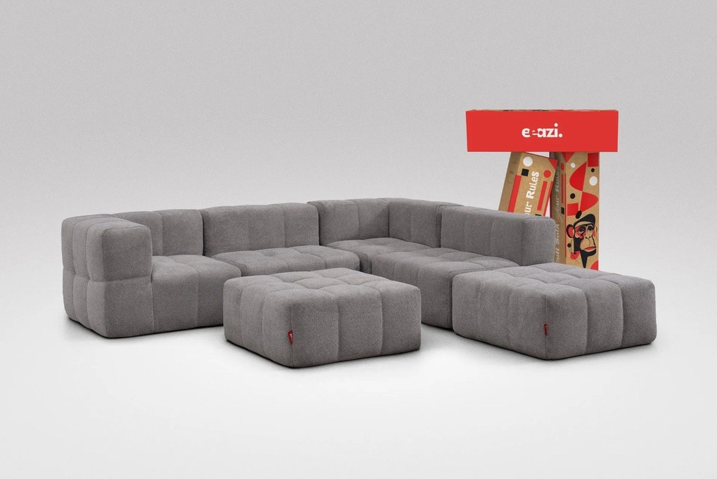 6 Teiliges Modulares Sofa – Grau