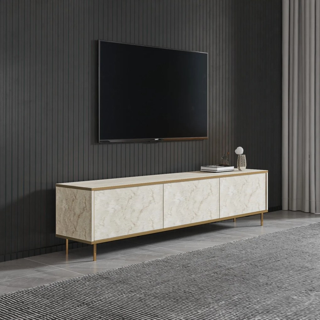 TV szekrény Imaj - Travertine, Gold