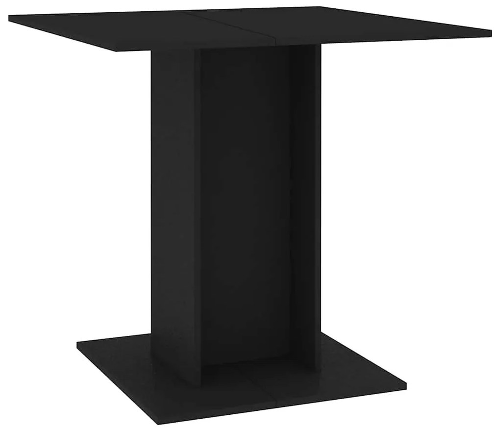 Fekete szerelt fa étkezőasztal 80 x 80 x 75 cm