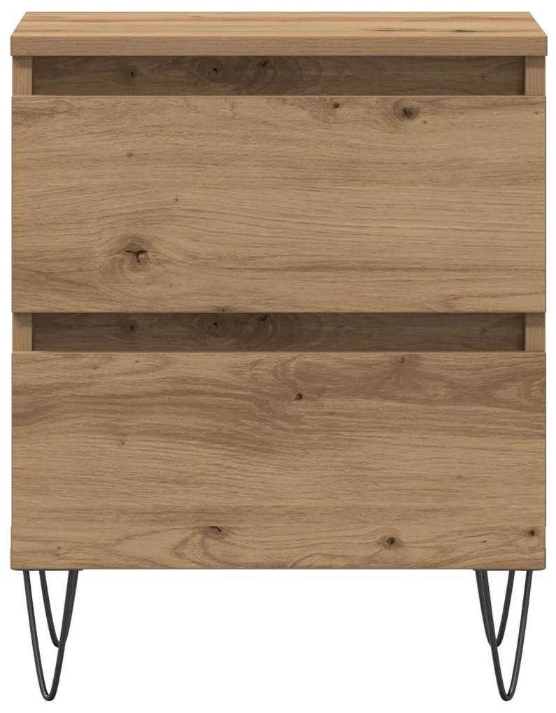 vidaXL Éjjeliszekrény 2 pcs kézműves tölgy 40 x 35 x 50 cm Faanyag