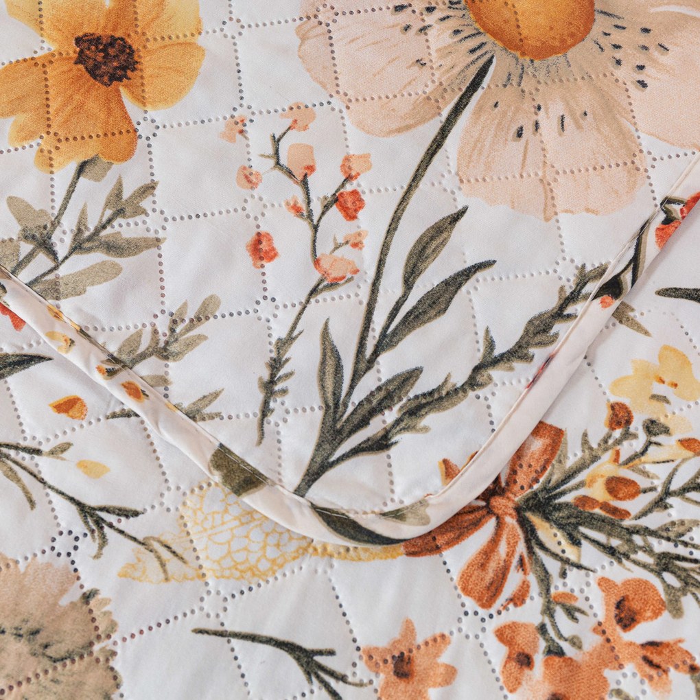 Ágytakaró FLORAL RIBBON, krémszínű Méret: 220 x 240 cm