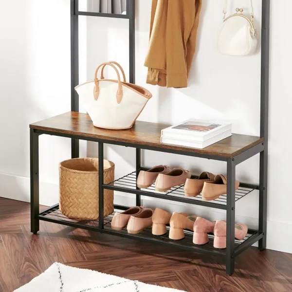 Álló fogas tükörrel NAVOR barna/fekete