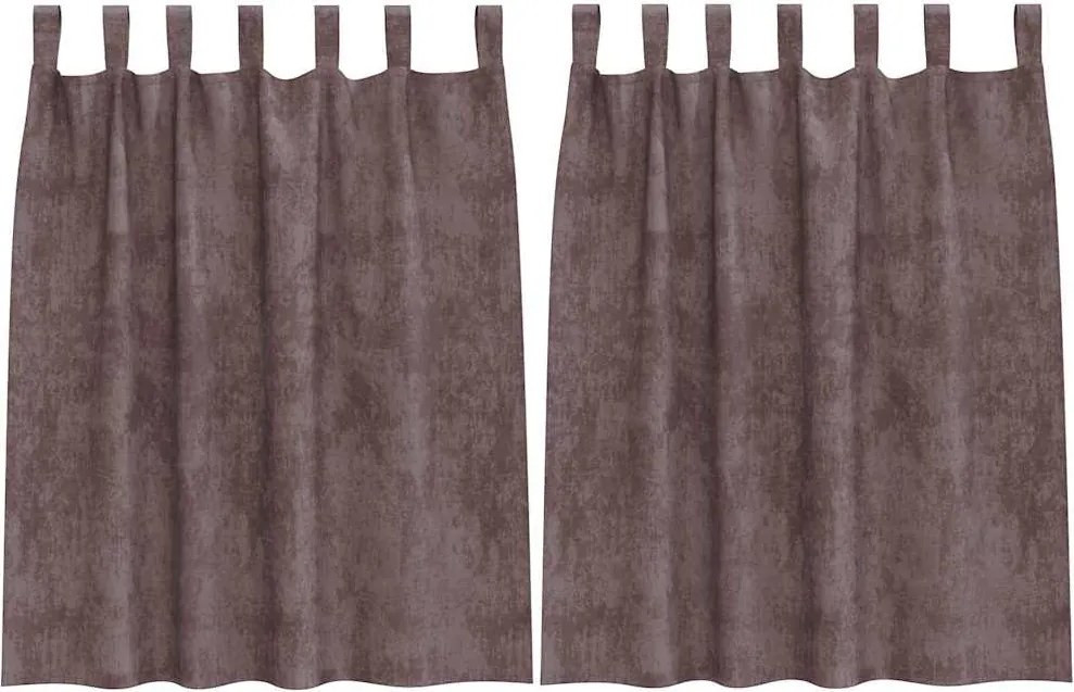 vidaXL Bársonyfüggönyök függönyökkel 2 pcs Barna 140 x 140 cm Bársony