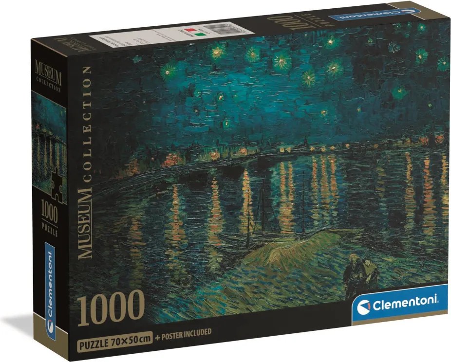 Művészet Starry Night Over the Rhône 1000 db-os Compact puzzle Clementoni