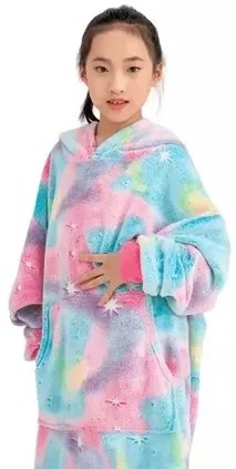 Világító mikroszálas takaró kapucnival - színes