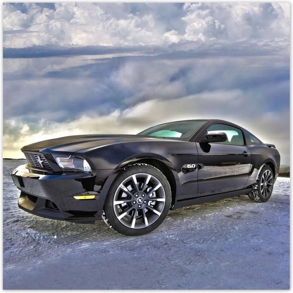 Fotótapéták 208x208 Ford Mustang a hóban Autó Klasszikus Made in Usa