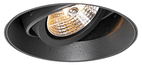 Modern beépített spotlámpa fekete GU10 AR70 kerek keret nélküli - Oneon