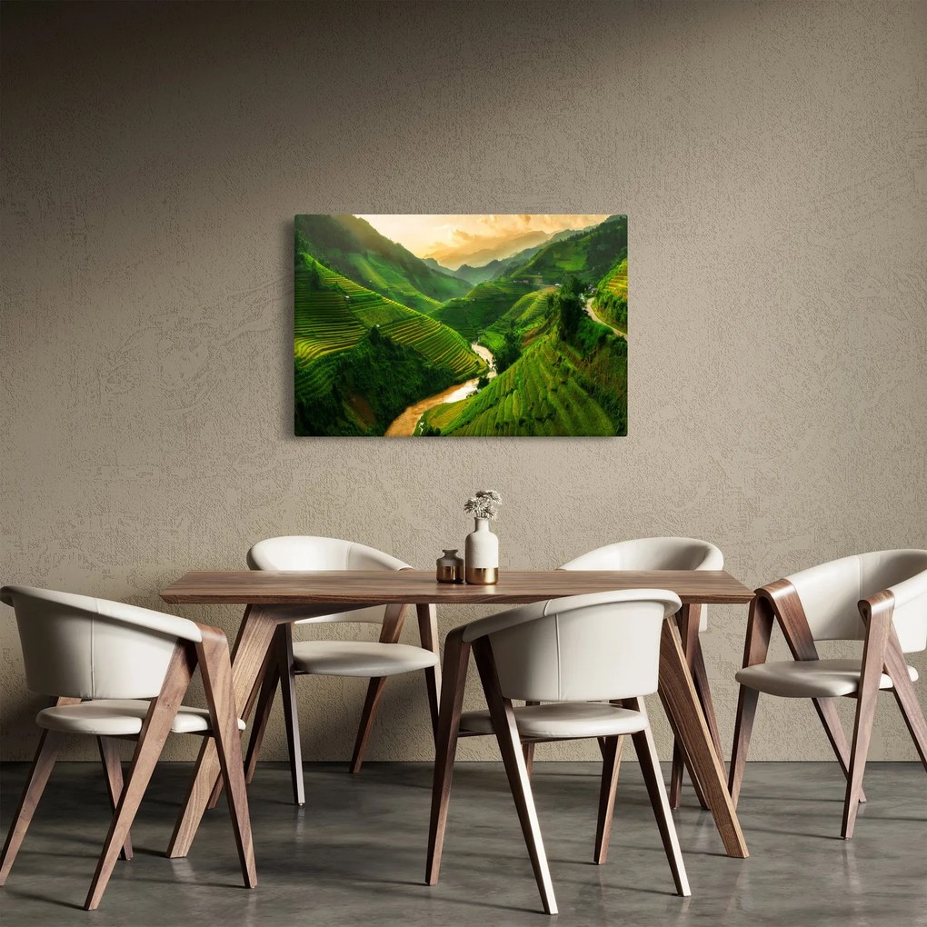 Kép - Mu Cang Chai rizsteraszok (90x60 cm)