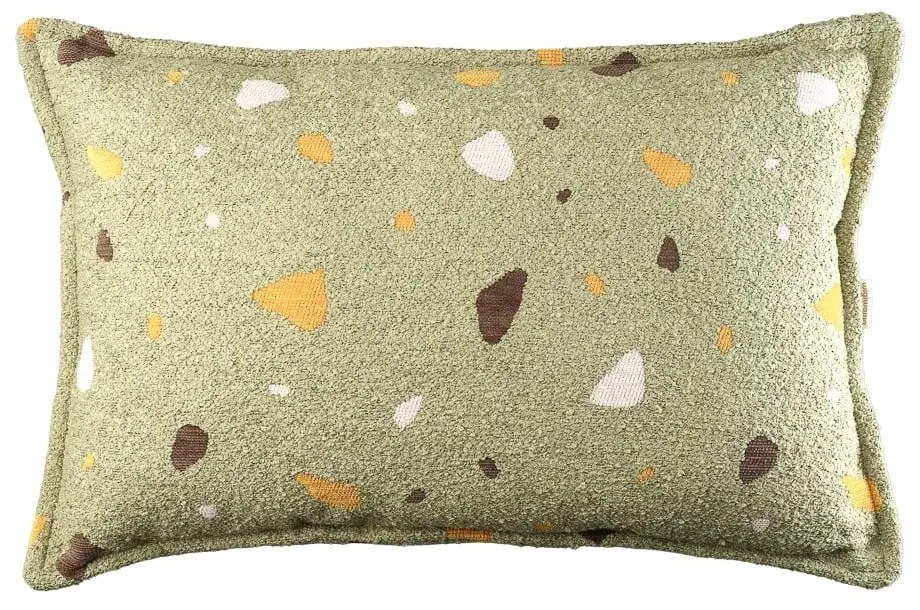 Zöld buklé-zsenília párna gyerek kanapéhoz Terrazzo Bolster – Wigiwama