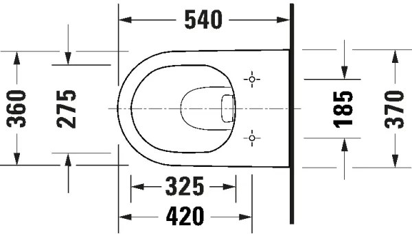 Duravit 29030900212 - Perem nélküli függesztett WC D-CODE, kerámia / fényes fehér