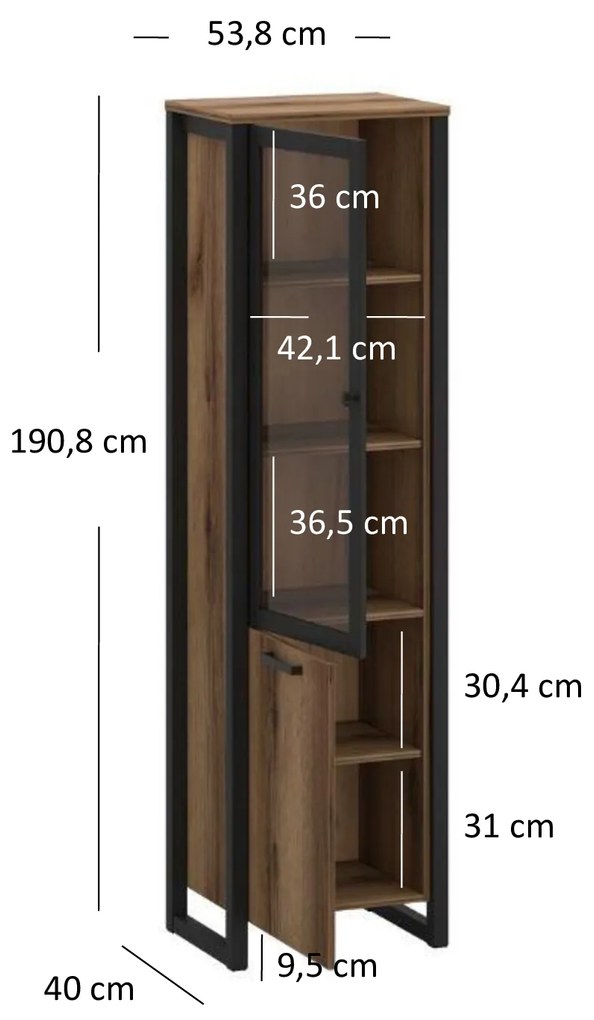Vitrin Marni 1D1W (sötét delano tölgy). 1053040