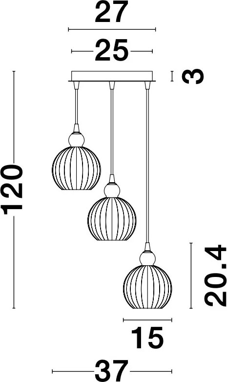 NOVALUCE 9190882 ODELLE Többágú Függesztett Lámpa E14 IP20