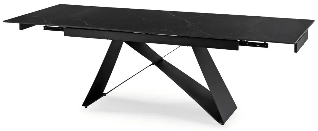 Fekete Márványhatású Bővíthető Étkezőasztal. VICTOR 160-240 cm.