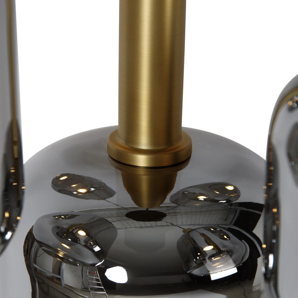 Fekete függőlámpa arany és füstüveggel, 5 db PUCC-al - Zuzanna