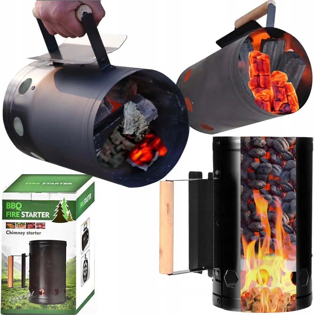 Kémény Begyújtó Szén Brikett Grill Tűz A Kandallóban Kályha Indító