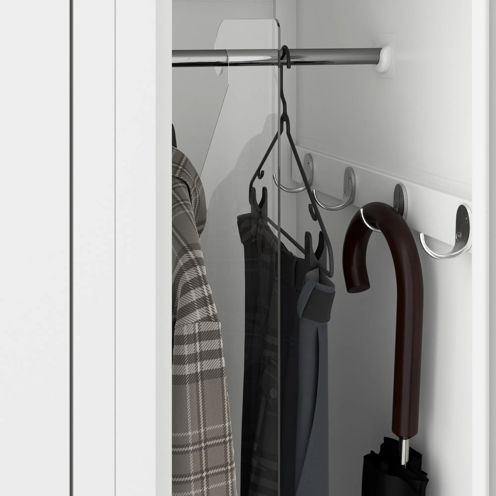 Fém kétrekeszes munkavállalói szekrény fehér: KACPER II, 600 x 1800 x 500 mm