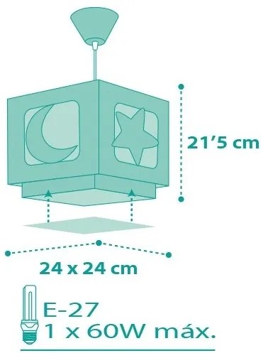 Dalber D-63232H - Gyerek csillár MOONLIGHT 1xE27/60W/230V