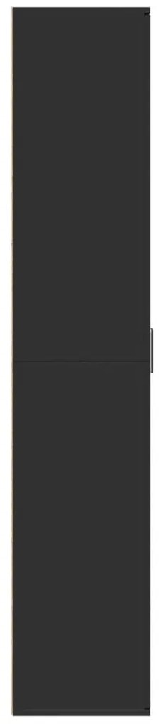 Fekete szerelt fa magasszekrény 80 x 35 x 180 cm