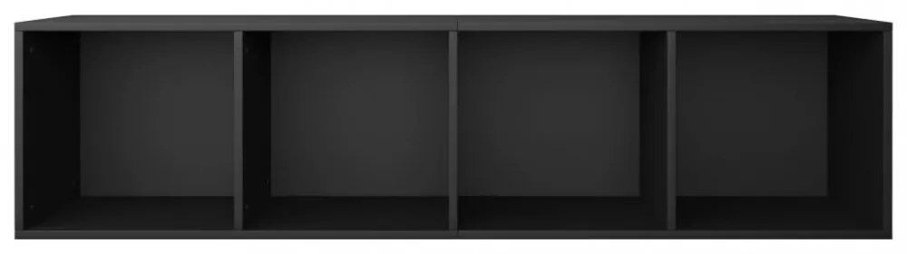 fekete szerelt fa könyv-/TV-szekrény 36 x 30 x 143 cm