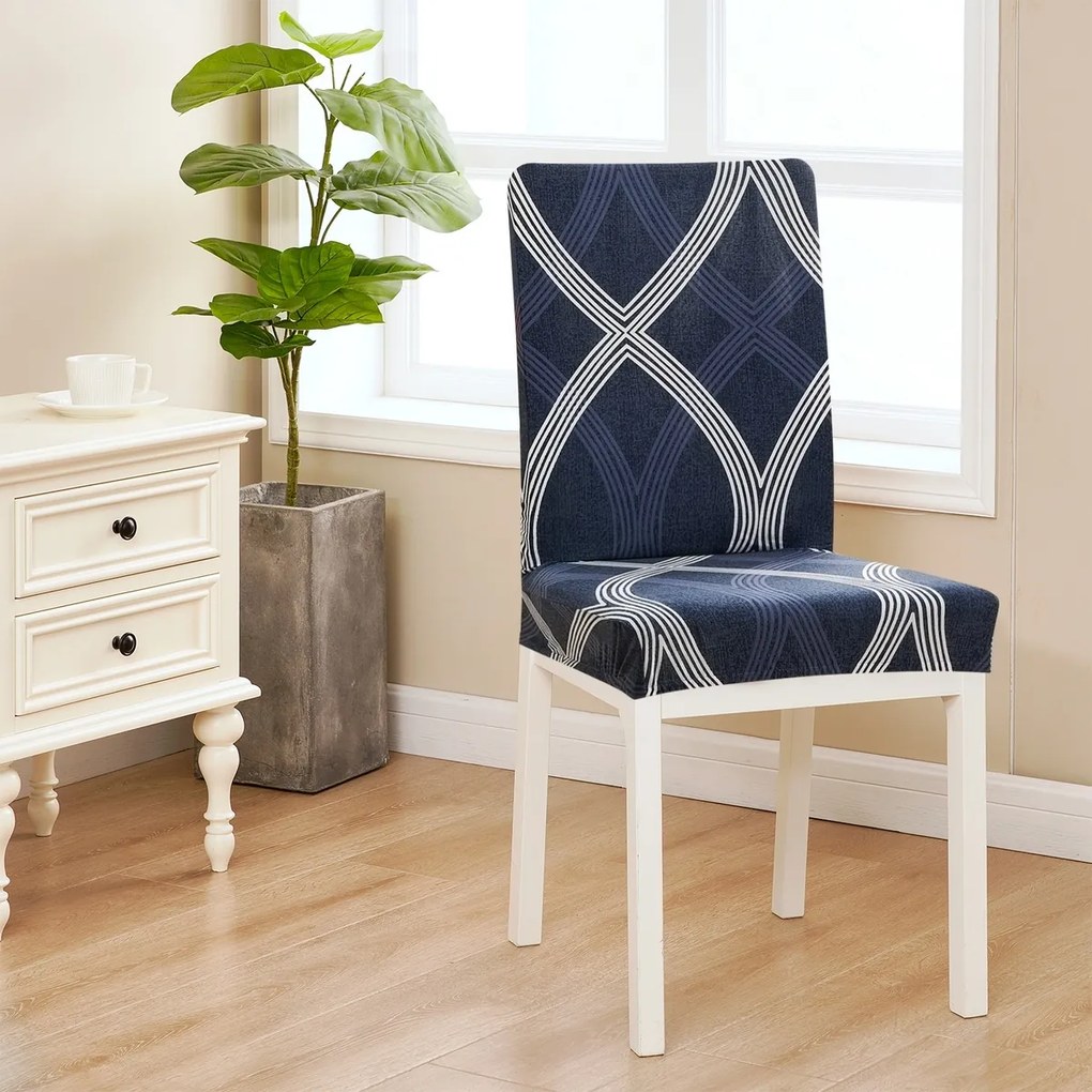 4Home Elegant elasztikus székhuzat kék , 45-50 cm, 2 db-os szett