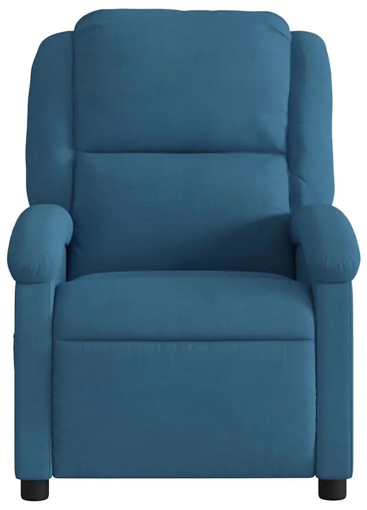 kék bársony dönthető fotel