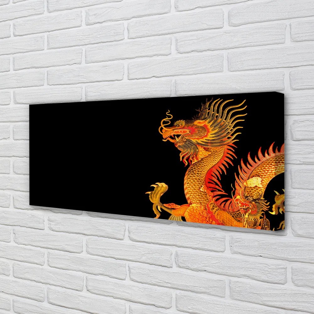 Canvas képek Japán arany sárkány 125x50 cm