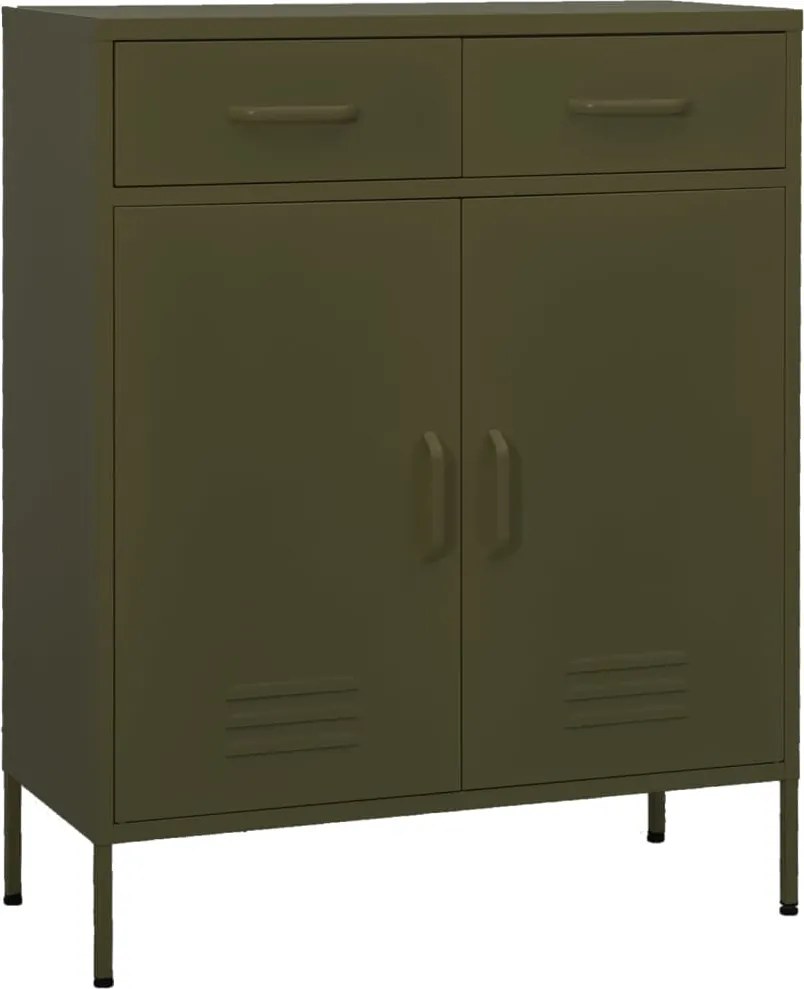 vidaXL olívazöld acél tárolószekrény 80 x 35 x 101,5 cm