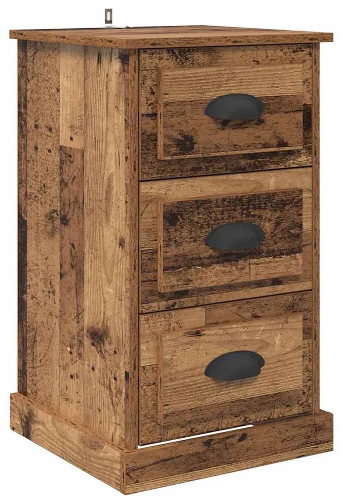 vidaXL Éjjeliszekrény fiókkal Öreg fa 39 x 39 x 67,5 cm Faanyag