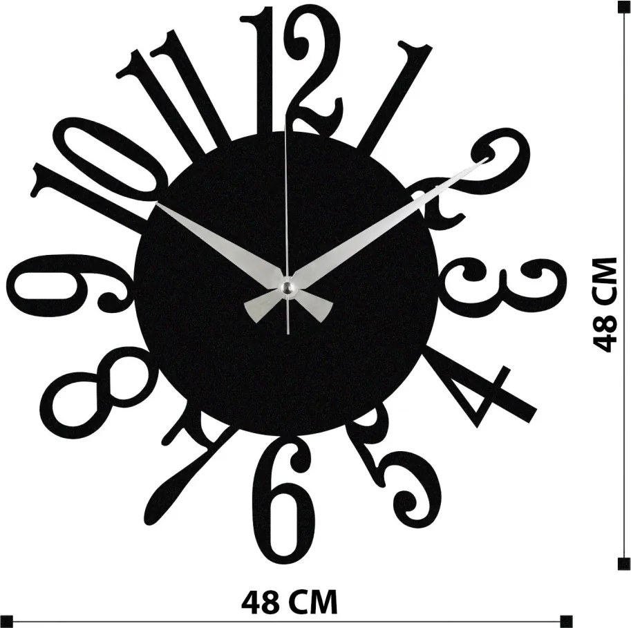 Enzoclock fém falióra, 48×48 cm – S005