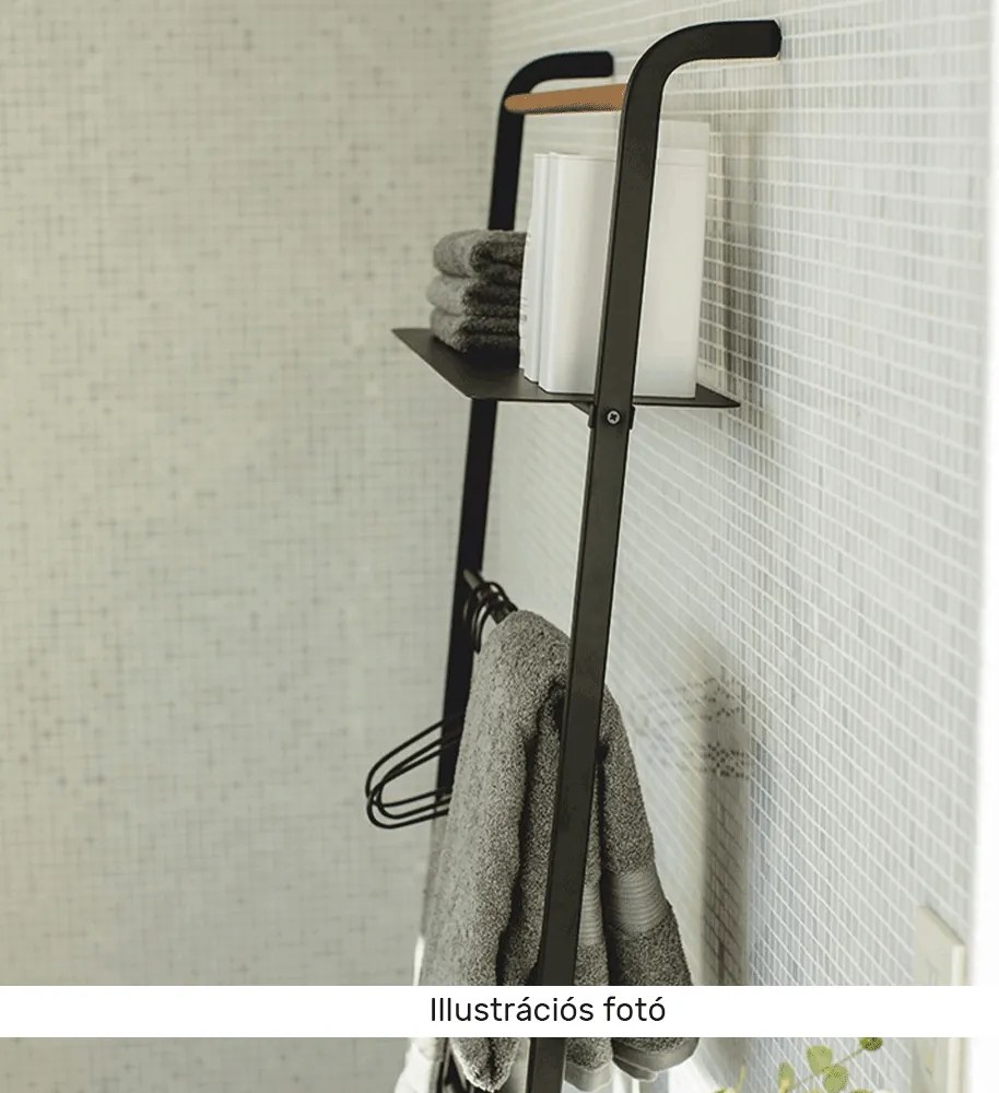 Akasztó/létra, fekete/fém, BUBY