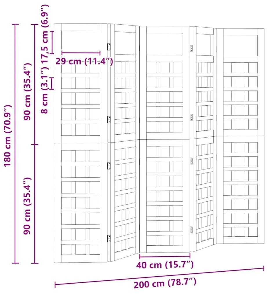 Kültéri adatvédelmi képernyő Kézi 5 pcs Barna 200 x 180 cm