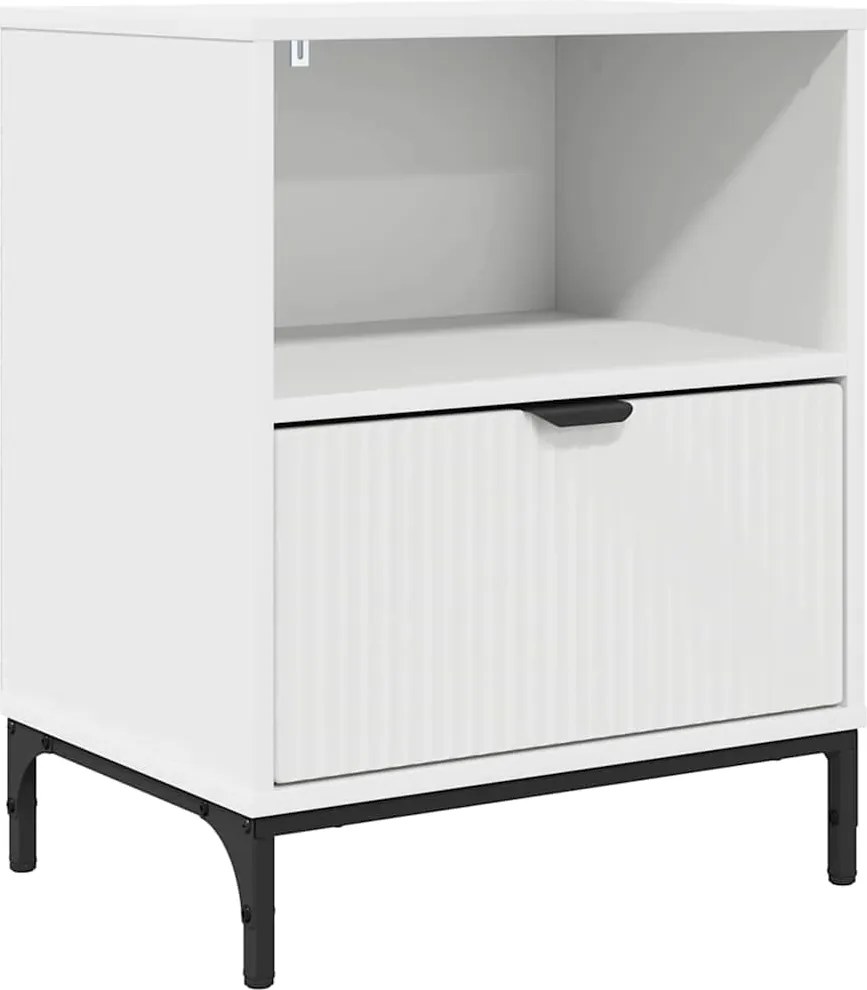 vidaXL Éjjeliszekrény fiókkal Fehér 49 x 36 x 61 cm Faanyag