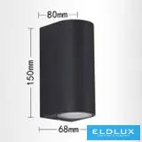 ELDLUX ES14-N Modern Kültéri Fali Lámpa IP44