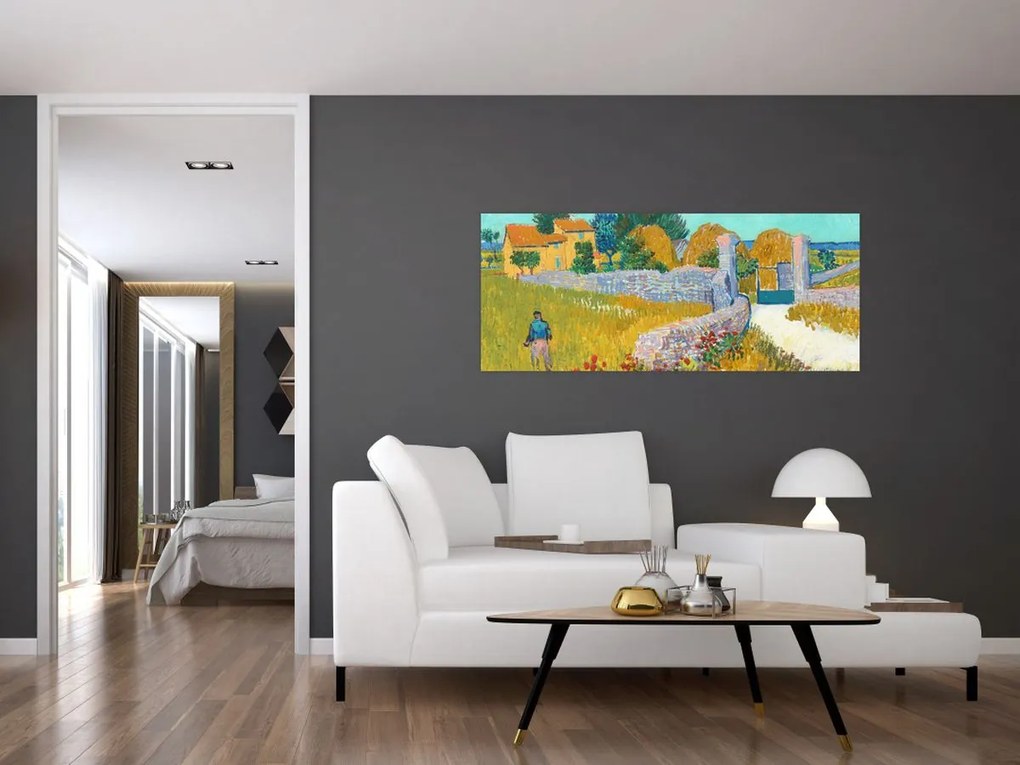 Kép - Vincent van Gogh, Farmhouse in Provence, reprodukciók (120x50 cm)