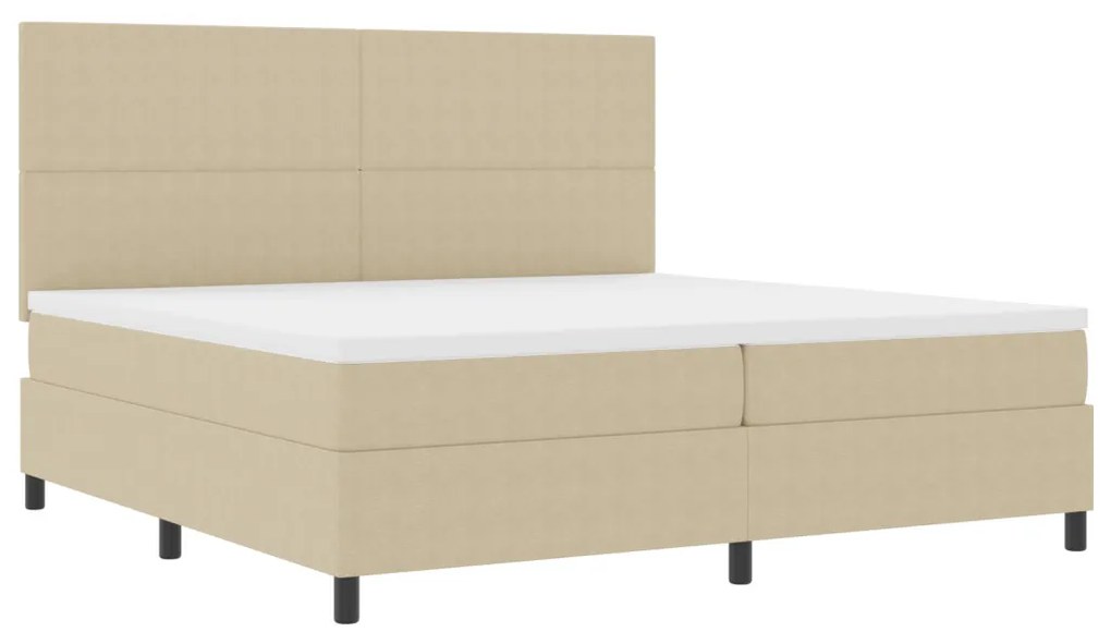 Boxspring Ágy Matraccal és LED Fénnyel Zöld Szürke 200x200 cm Kordbársony