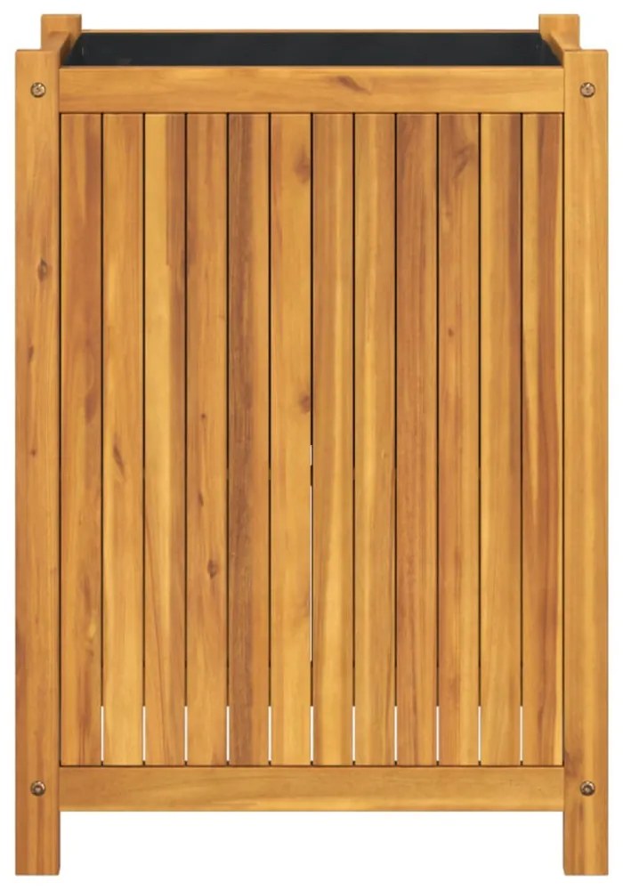 tömör akácfa kerti virágtartó béléssel 54 x 31 x 75 cm