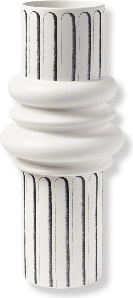 Dekoratív virágváza Dirade Ordini dekoratív kerámia fehér 45x20 cm