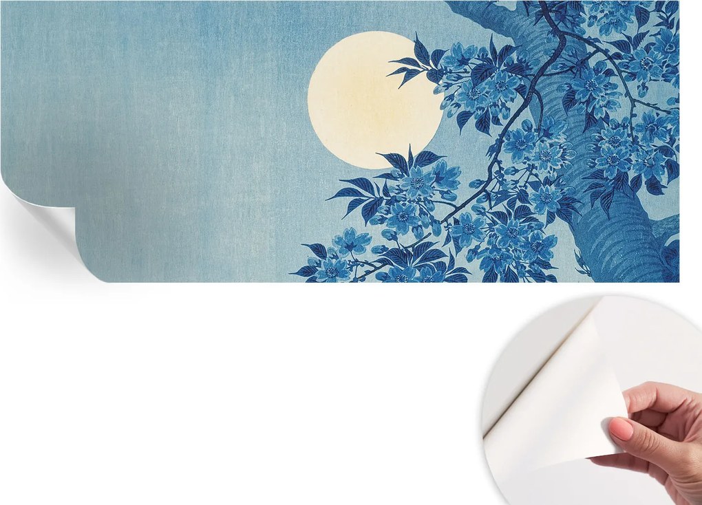 Öntapadós tapéta Fali furnér 3D hatás Virágos hold 250x104 cm