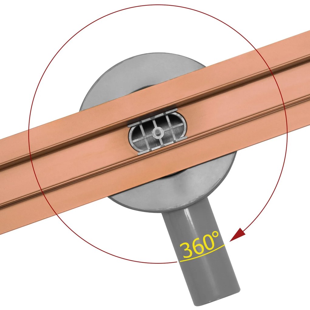 Lineáris lefolyó NEO Slim Pro szálcsiszolt réz 80