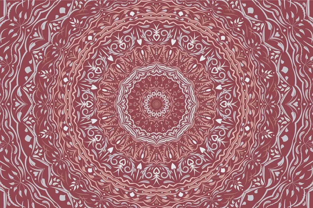 Tapéta Mandala vintage stílusban rózsaszín vátlozata