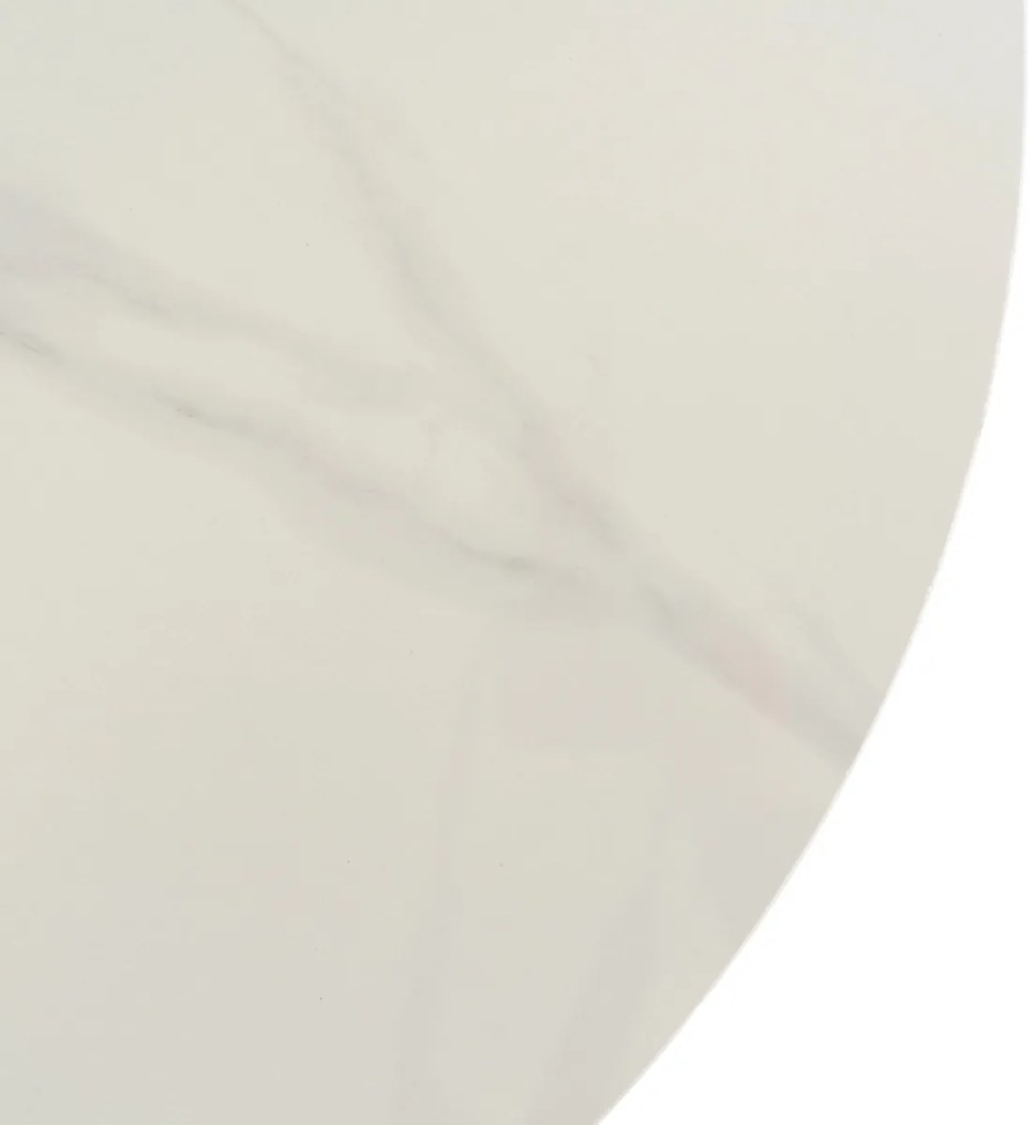 Stolik Ceramiczny MARINE Biały Marmur/Złoty