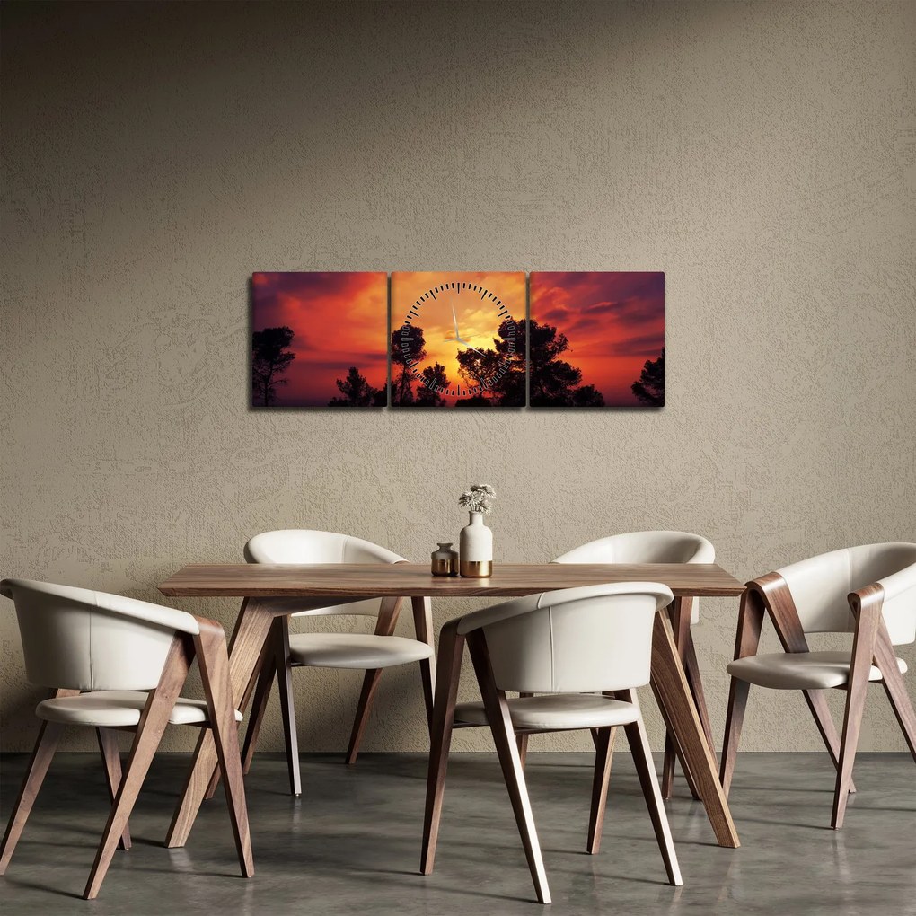 Naplemente képe (órával) (90x30 cm)