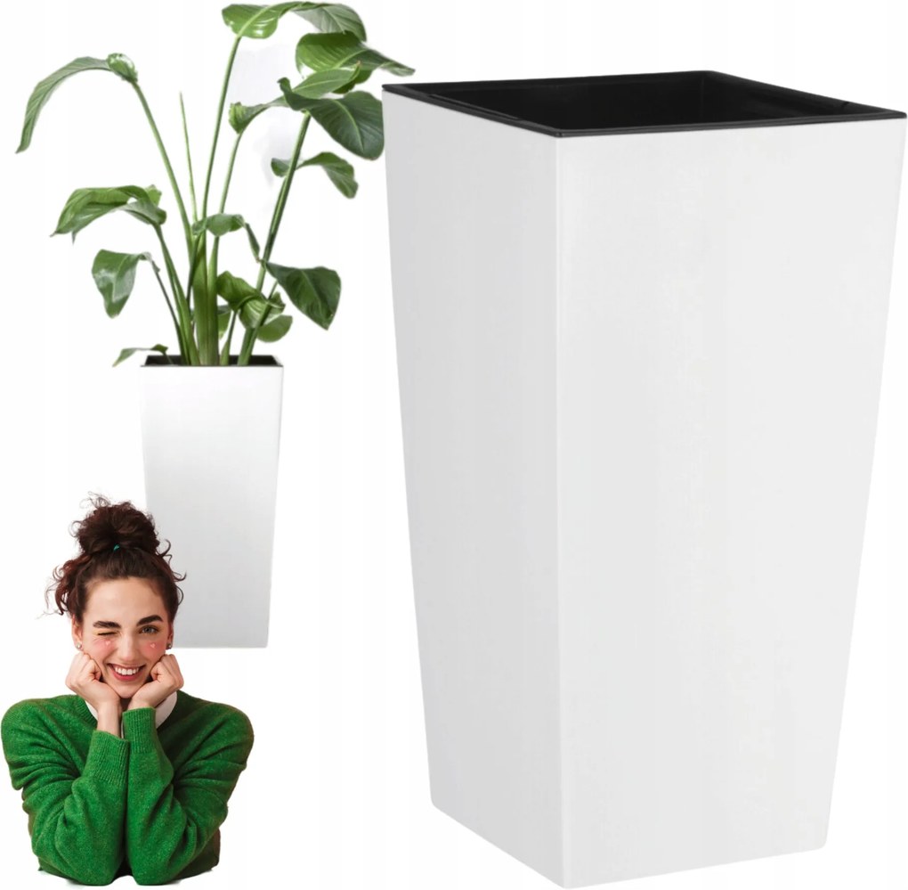 Virágtartó Fedő Prosperplast Virágtartóhoz, Hosszúkás, Fehér