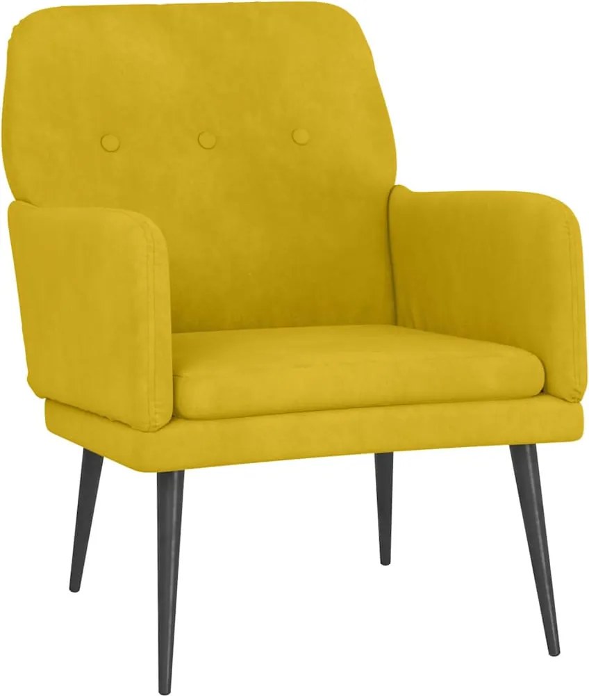 vidaXL sárga bársonyfotel 62x79x79 cm