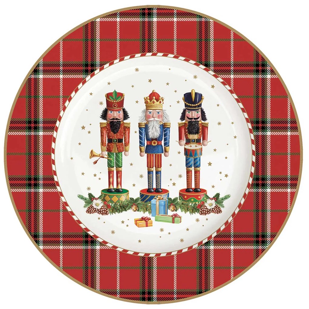 Porcelán diótörő mintás desszertes tányér Vintage Nutcracker