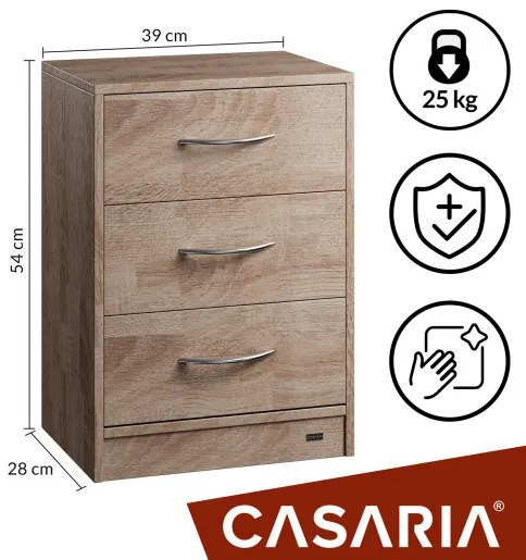 Casaria® Eloise éjjeliszekrény 54x39x28 cm - tölgy